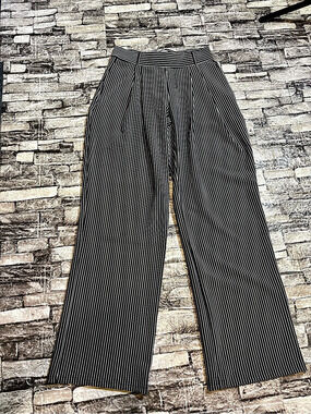 CHROME RIOT High Waist Pinstripe Wide Leg Pants Black & White Small